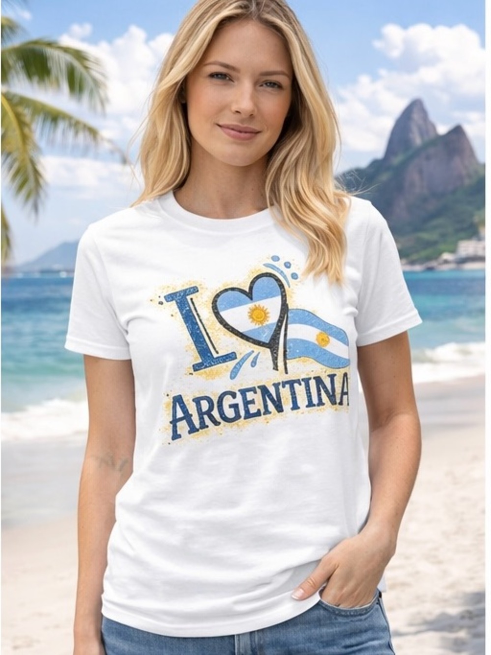 Argentina White Graphic Tee